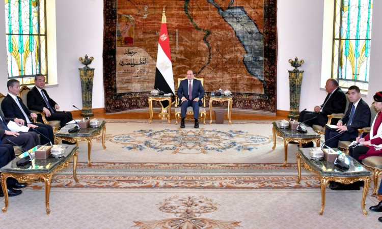 لقاء الرئيس السيسي مع وزير الخارجية الصيني