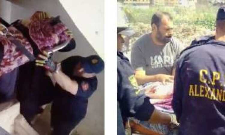 لافتة إنسانية من الحماية المدنية بنقل مريضة