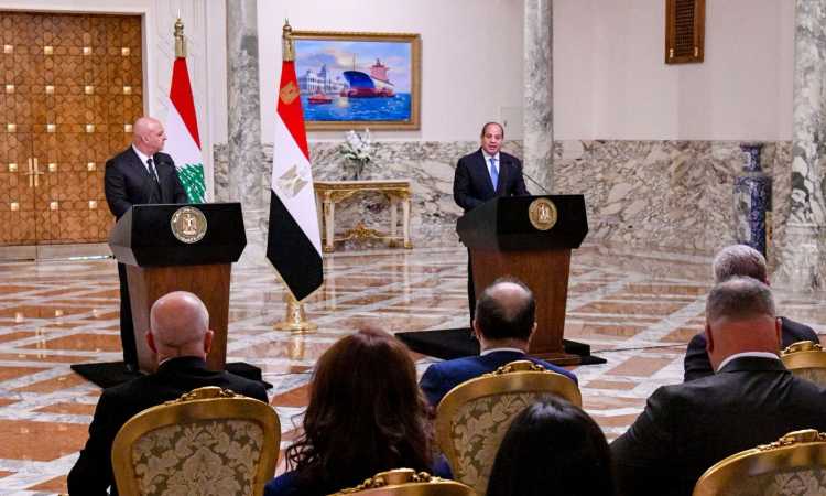 الرئيس عبد الفتاح السيسي والرئيس اللبناني