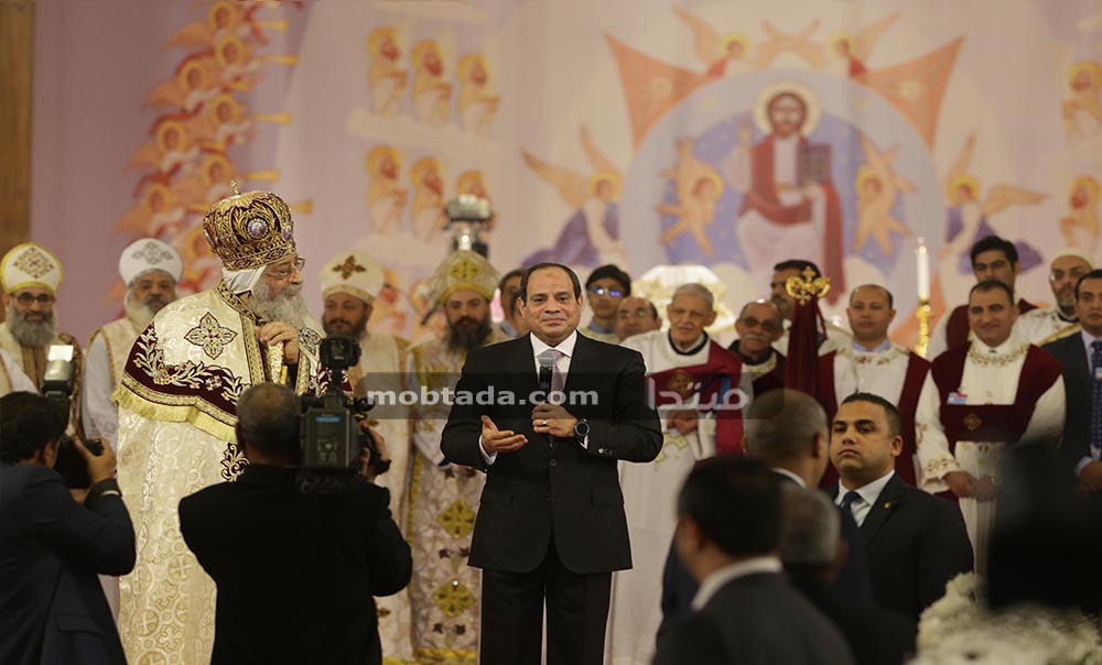 الرئيس السيسى- يشهد احتفالات عيد الميلاد المجيد