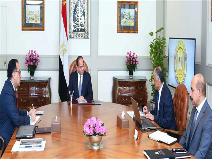 السيسي ومدبولي وطارق عامر