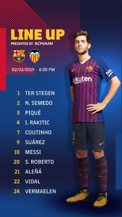 تشكيل برشلونة للقاء فالنسيا