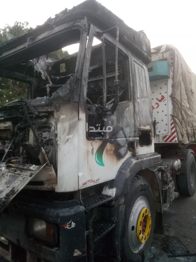 اشتعال سيارة نقل