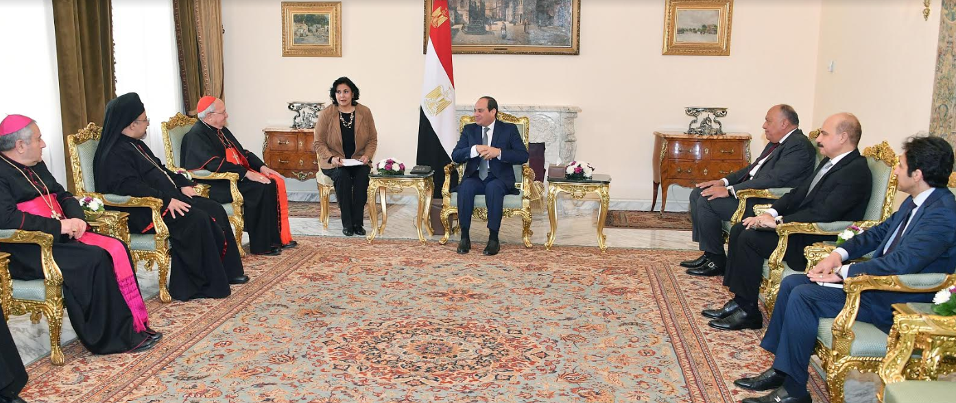 لقاء السيسى والممثل الخاص لبابا الفاتيكان