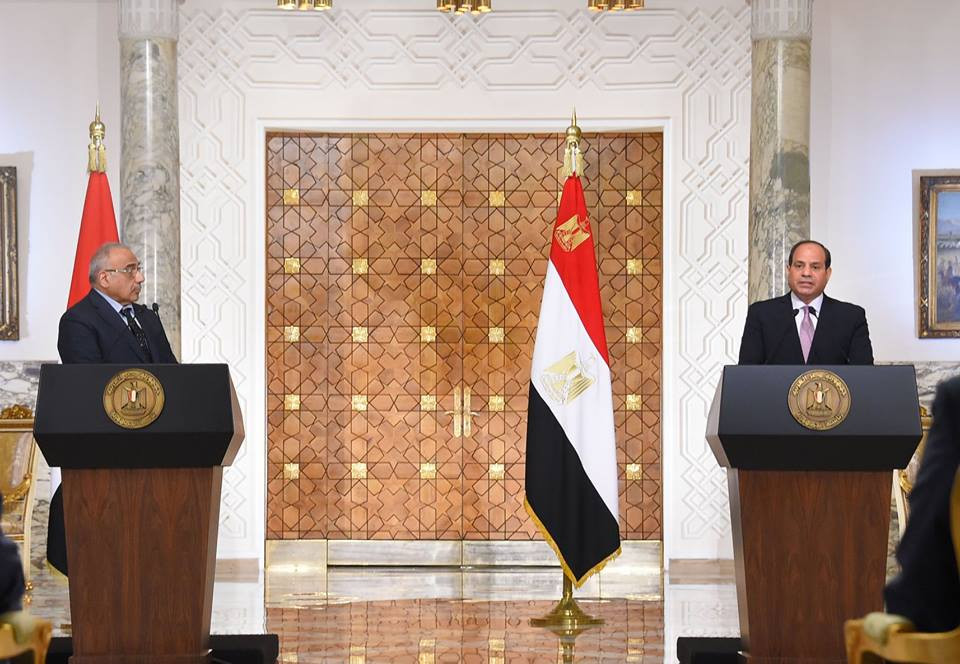 المؤتمر الصحفى بين السيسى ورئيس وزراء العراق