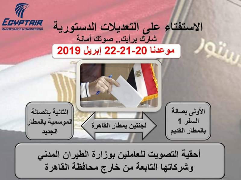 لجان الاستفتاء بمطار القاهرة