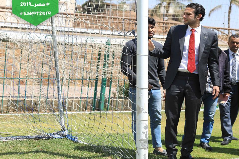 محمد فضل فضل يتفقد ملاعب تدريب منتخبات «كان 2019»