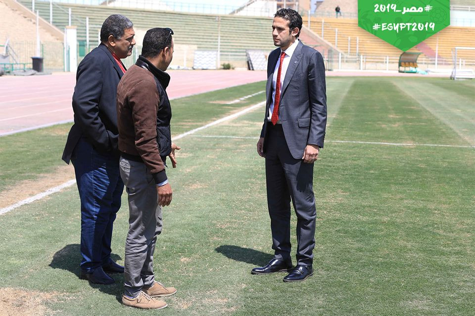 محمد فضل فضل يتفقد ملاعب تدريب منتخبات «كان 2019»