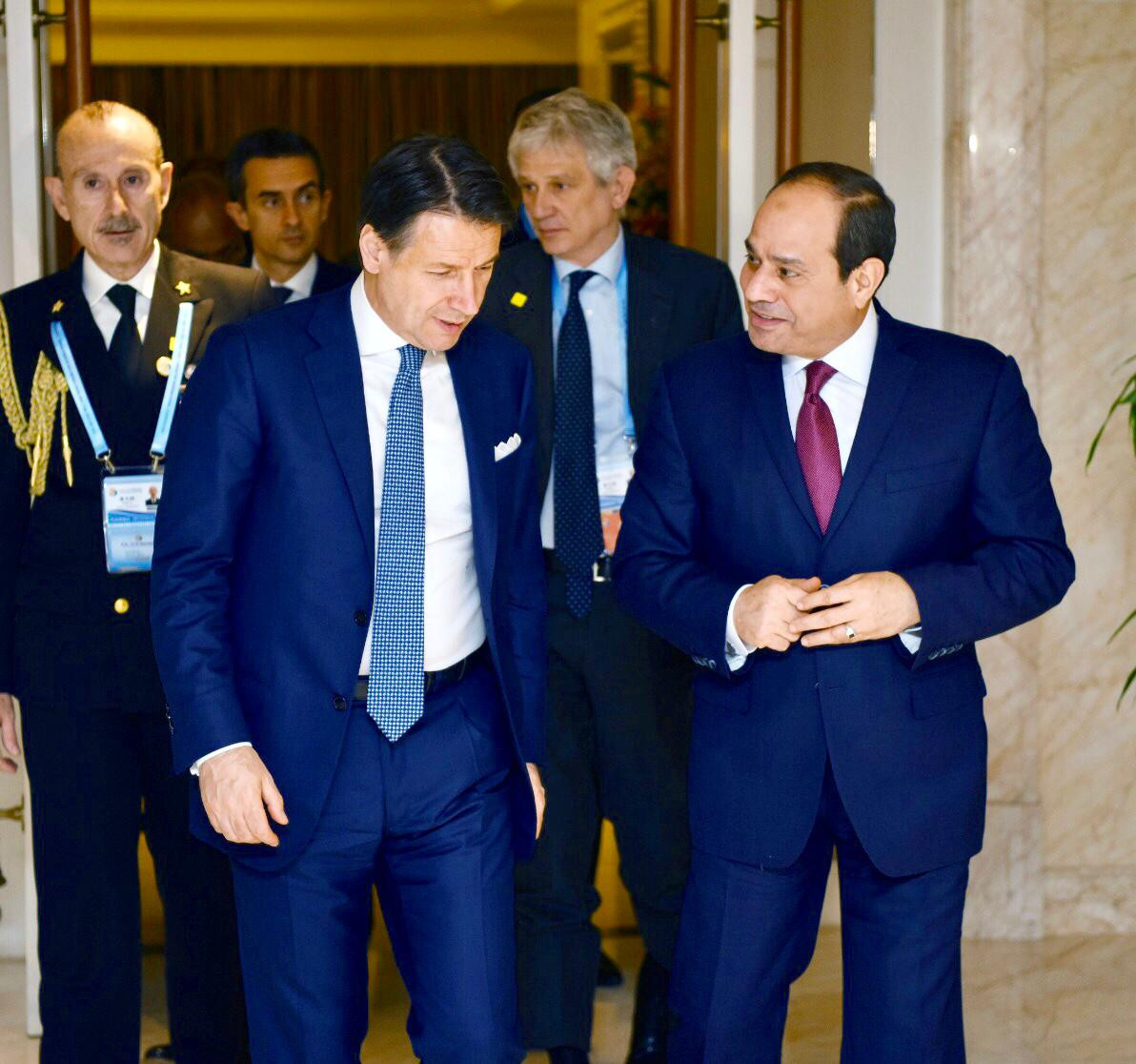 السيسى ورئيس وزراء إيطاليا