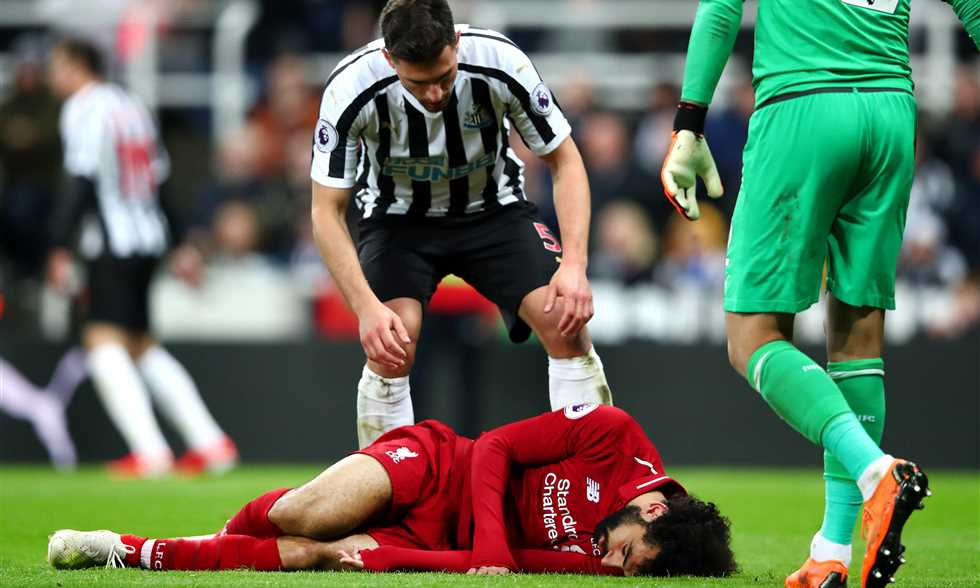 إصابة قوية لمحمد صلاح
