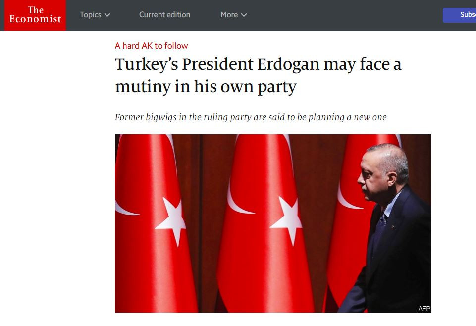 أردوغان يواجه تمرد ـ الإيكونوميست
