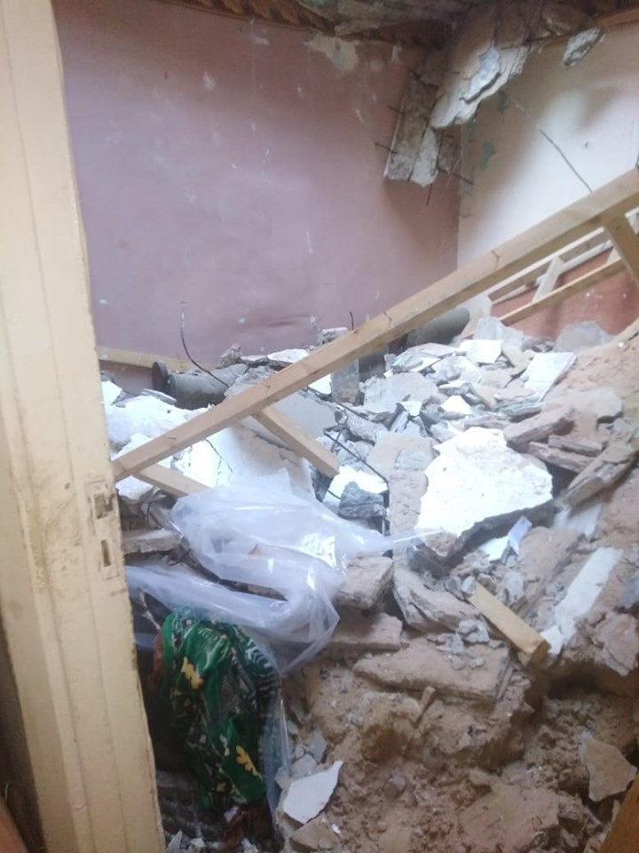 انهيار أجزاء من عقار بالإسكندرية
