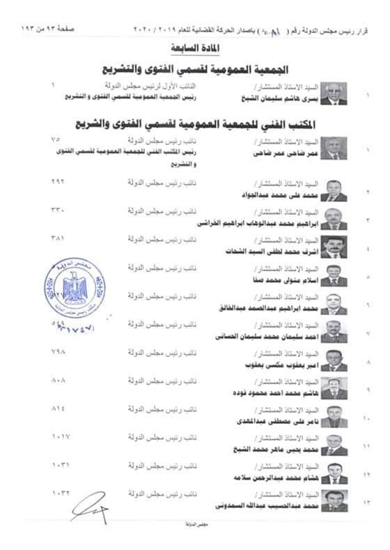 التشكيل الجديد لمجلس الدولة