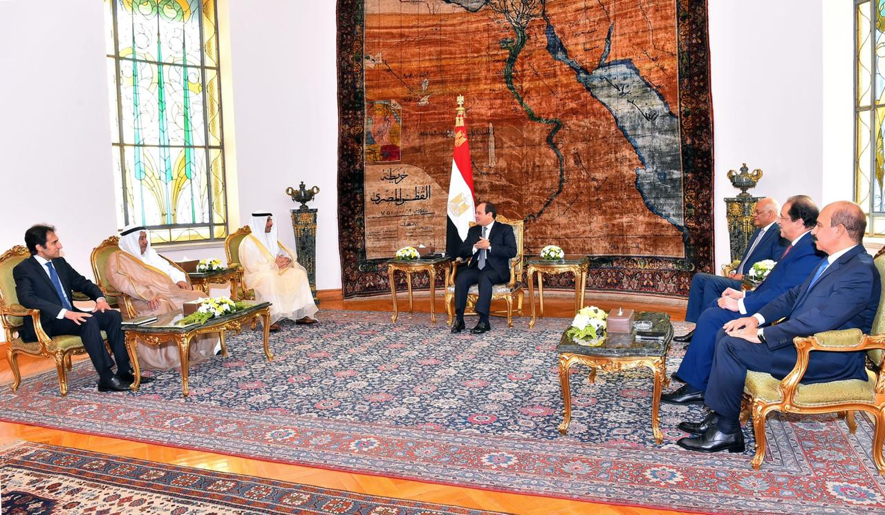 لقاء السيسى ورئيس مجلس الأمة الكويتى