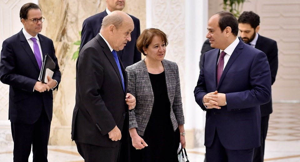 لقاء الرئيس السيسى ووزير خارجية فرنسا