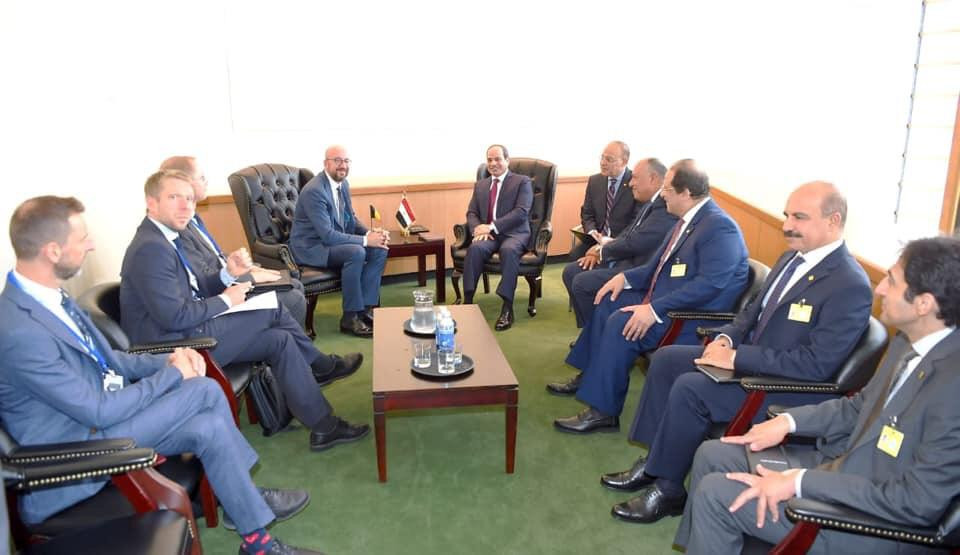 الرئيس السيسى يلتقى رئيس وزراء بلجيكا فى نيويورك