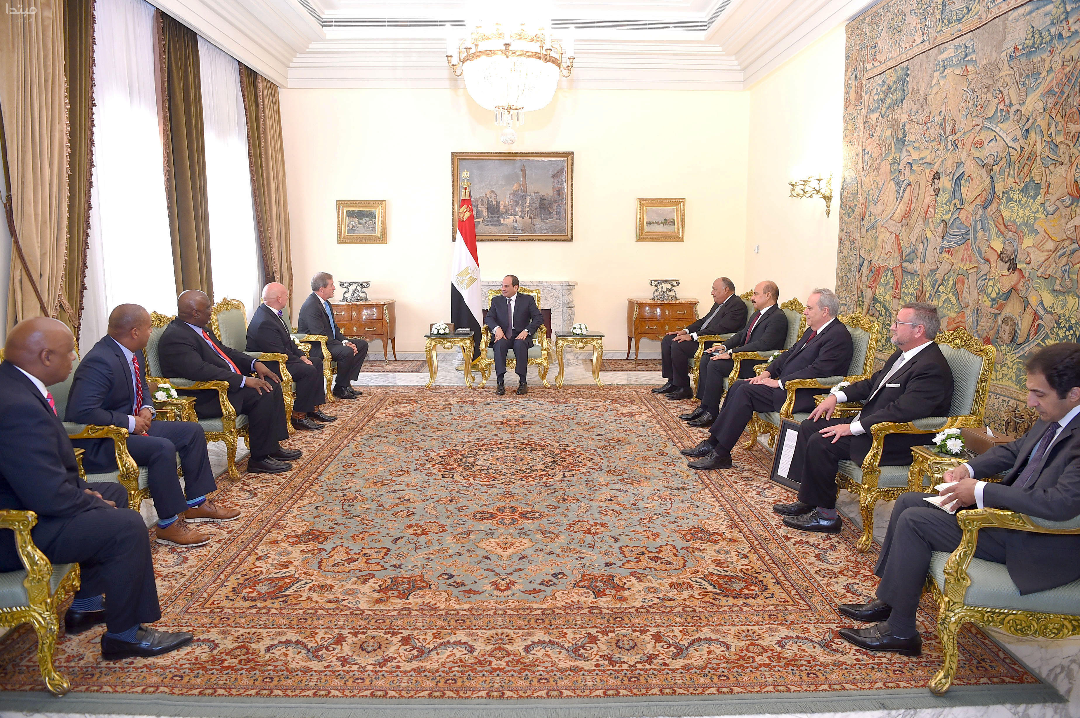 الرئيس السيسي والوفد أمريكي