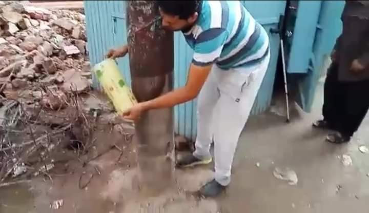 عزل أعمدة الإنارة فى عزبة البرج