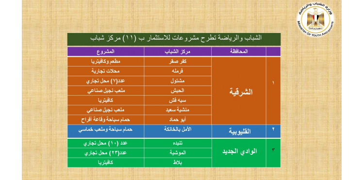 وزارة الشباب والرياضة