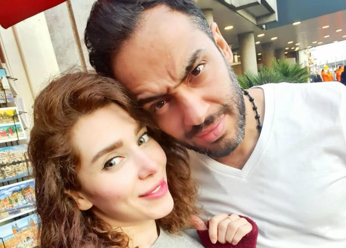 الفنانة ناريمان وزوجها المطرب رامى جمال