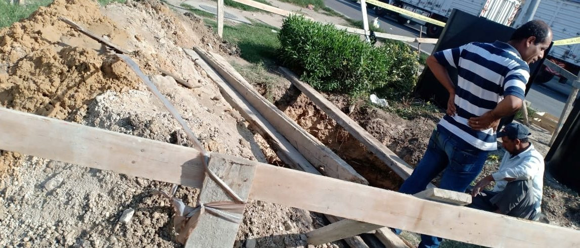 إصلاح الهبوط الأرضي بحي المنتزه أول
