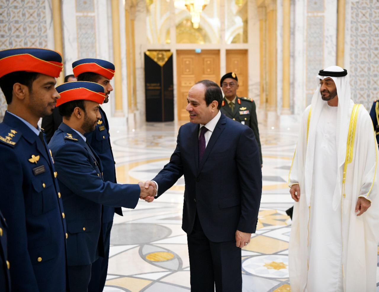 الرئيس السيسى فى قصر الوطن بالعاصمة الإماراتية أبوظبى