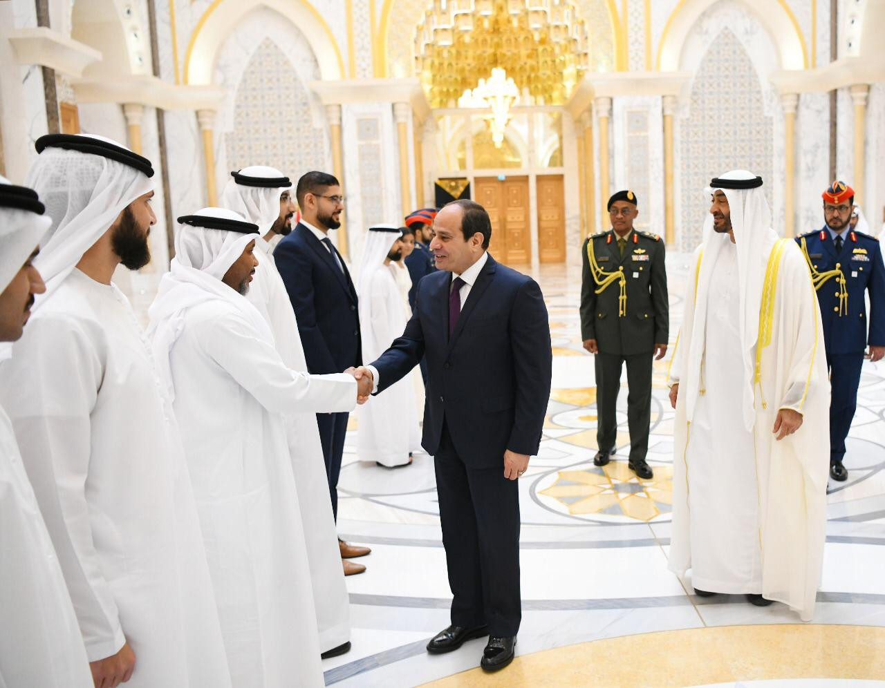 الرئيس السيسى فى قصر الوطن بالعاصمة الإماراتية أبوظبى