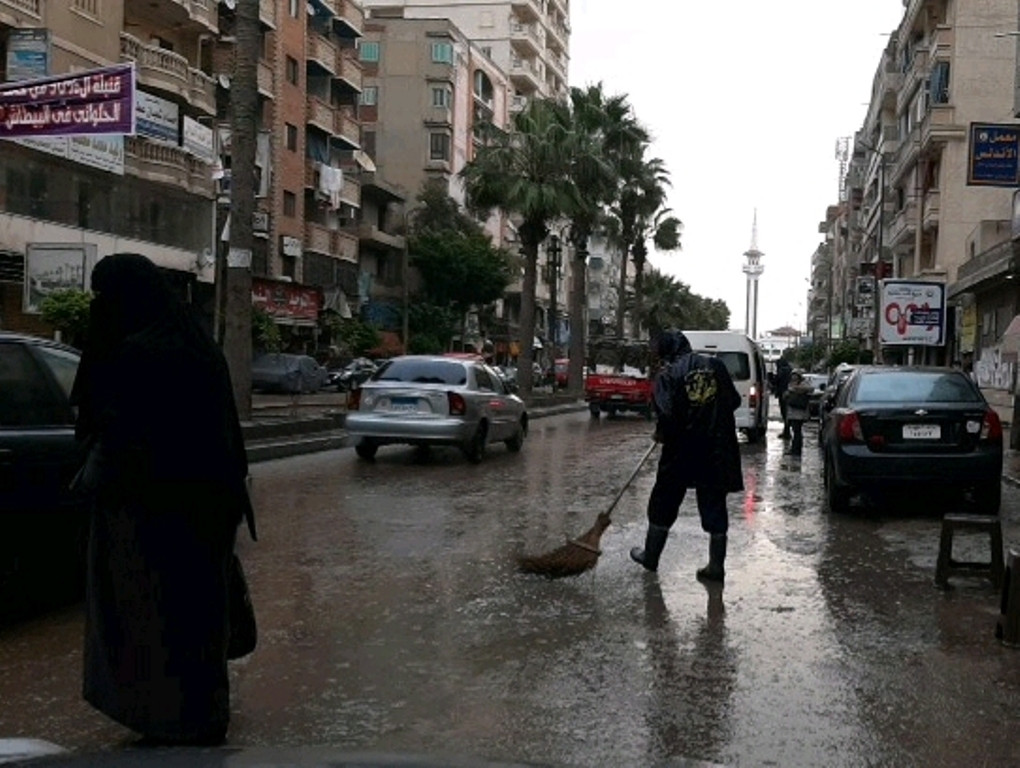 أمطار غزيرة على الإسكندرية