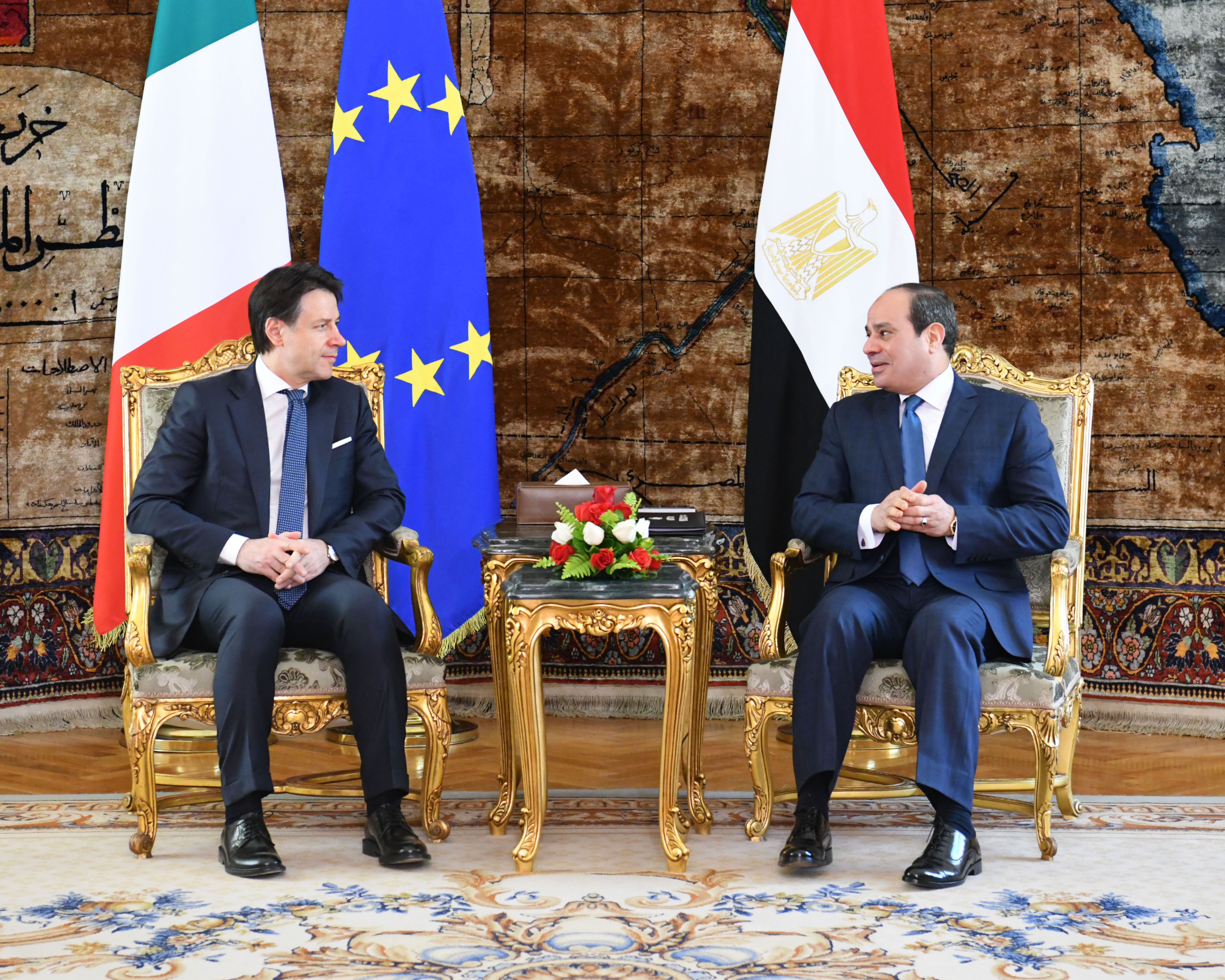 الرئيس السيسى وجوزيبى كونتى رئيس وزراء إيطاليا