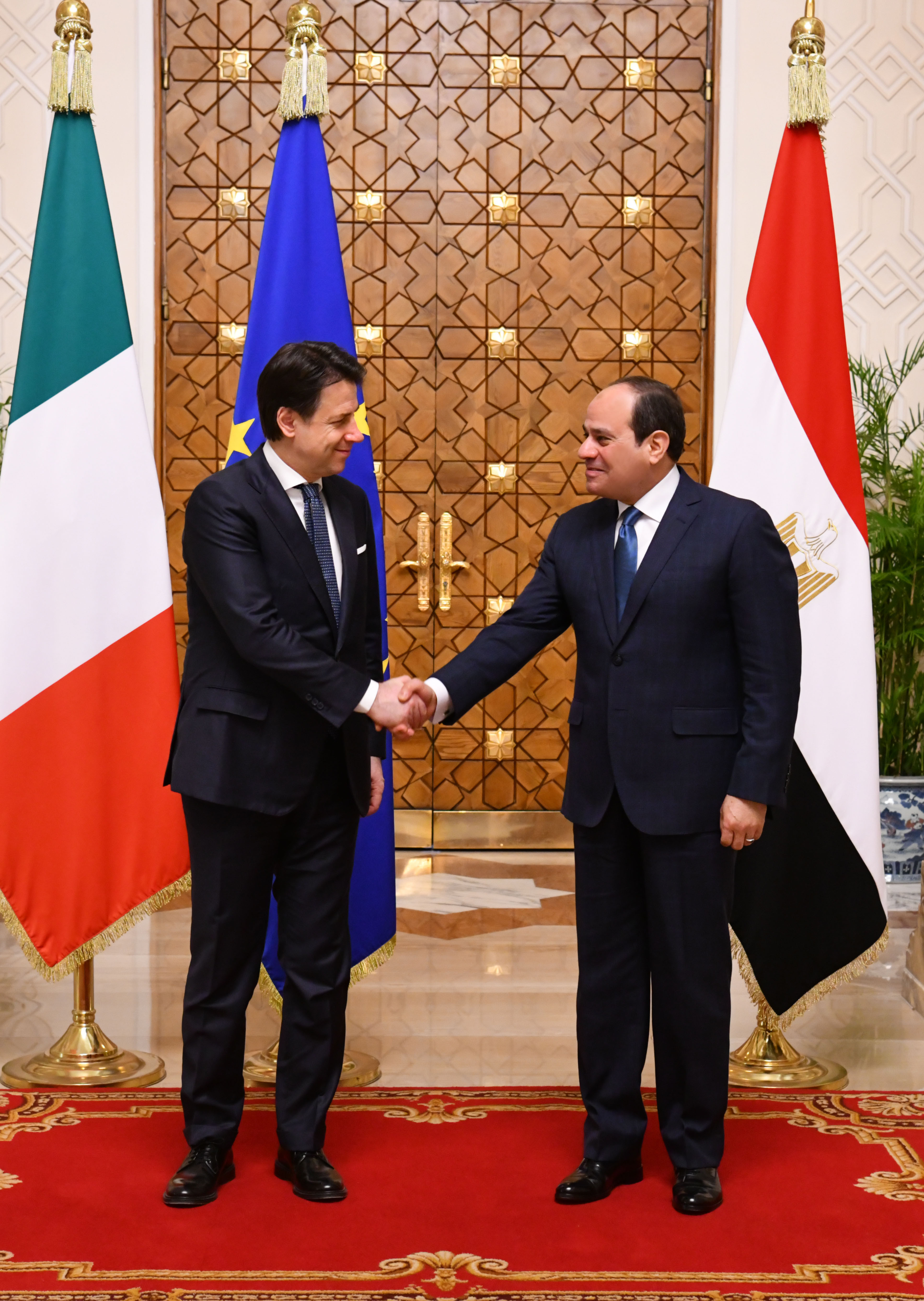 الرئيس السيسى وجوزيبى كونتى رئيس وزراء إيطاليا
