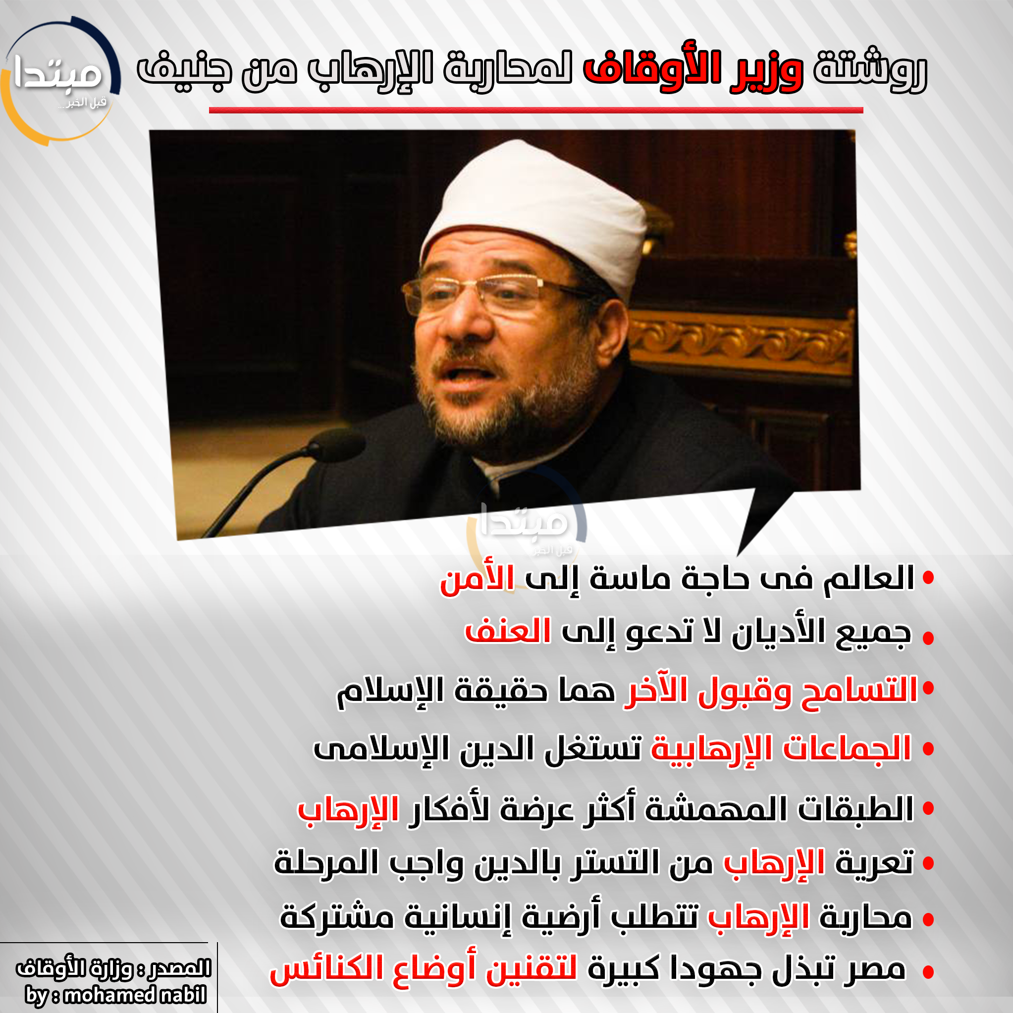 روشتة وزير الأوقاف لمحاربة الإرهاب