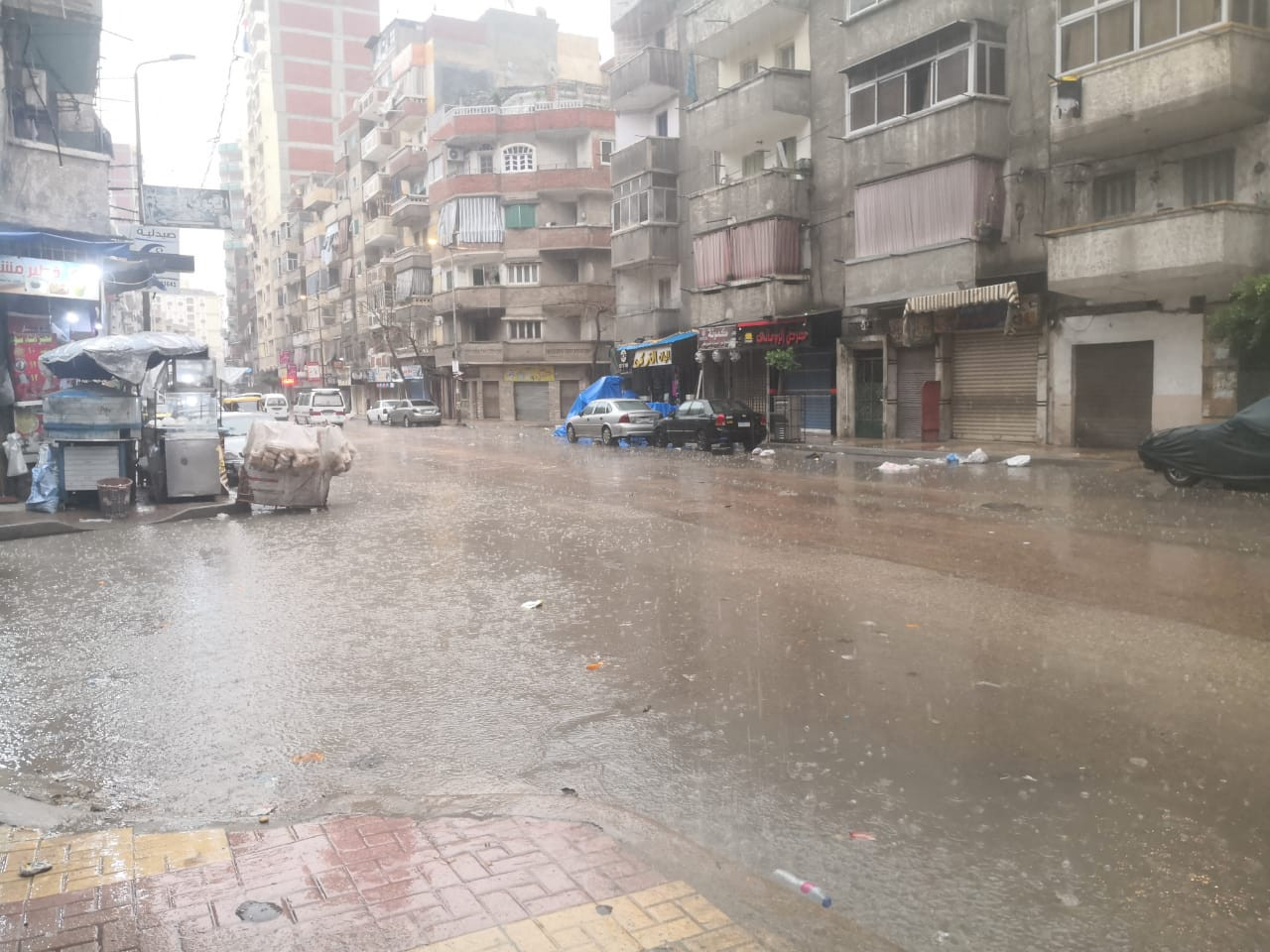 أمطار رعدية تضرب الإسكندرية