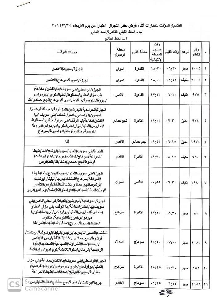 مواعيد القطارات