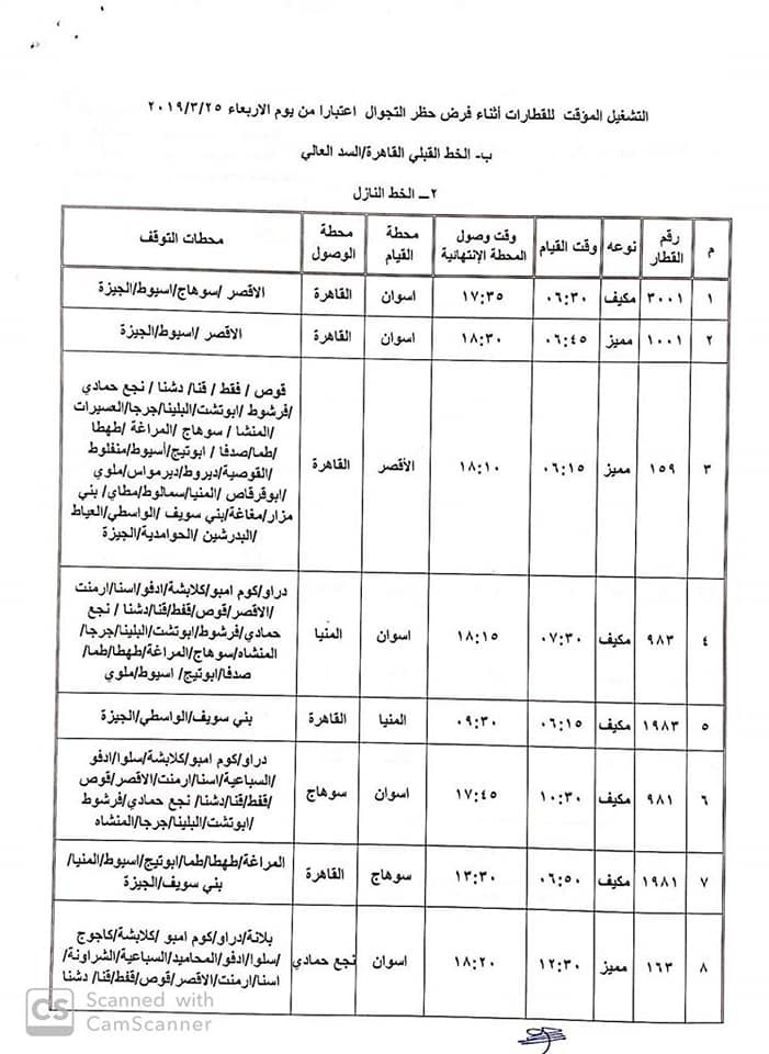 مواعيد القطارات