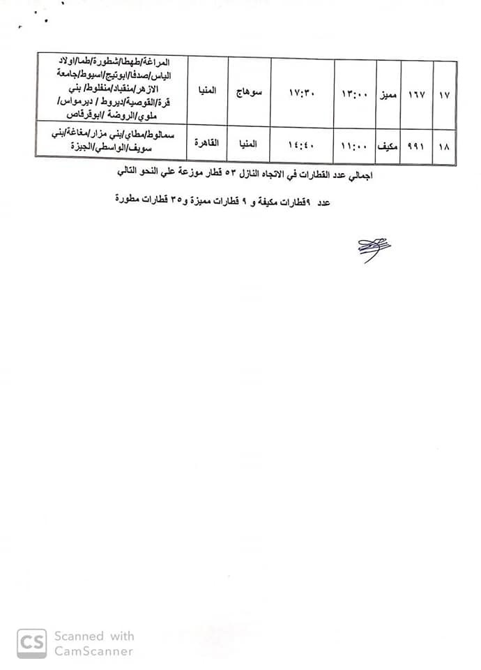 مواعيد القطارات
