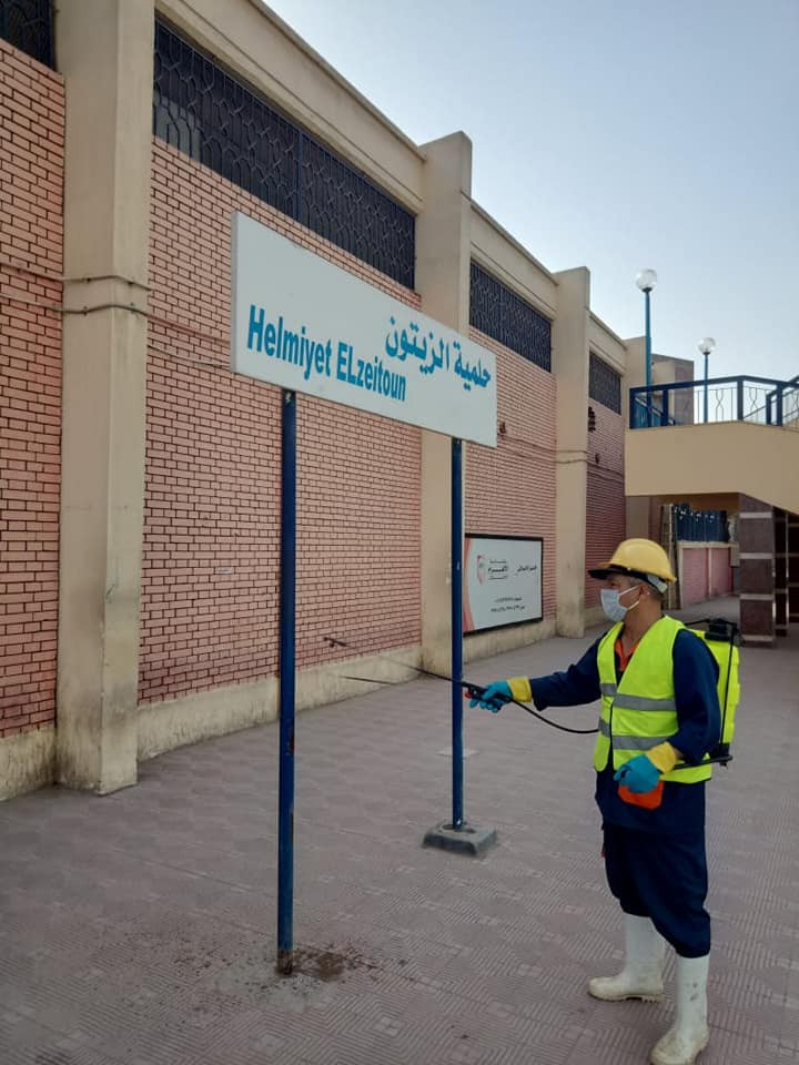 تعقيم محطات وقطارات مترو الأنفاق