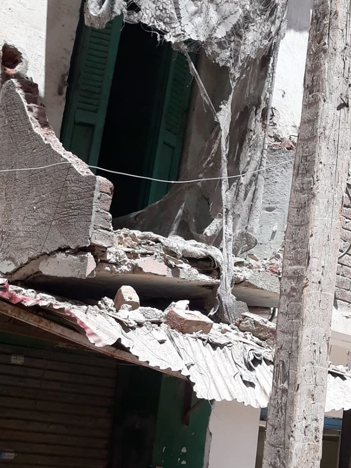 انهيار جزئي بعقار في الإسكندرية