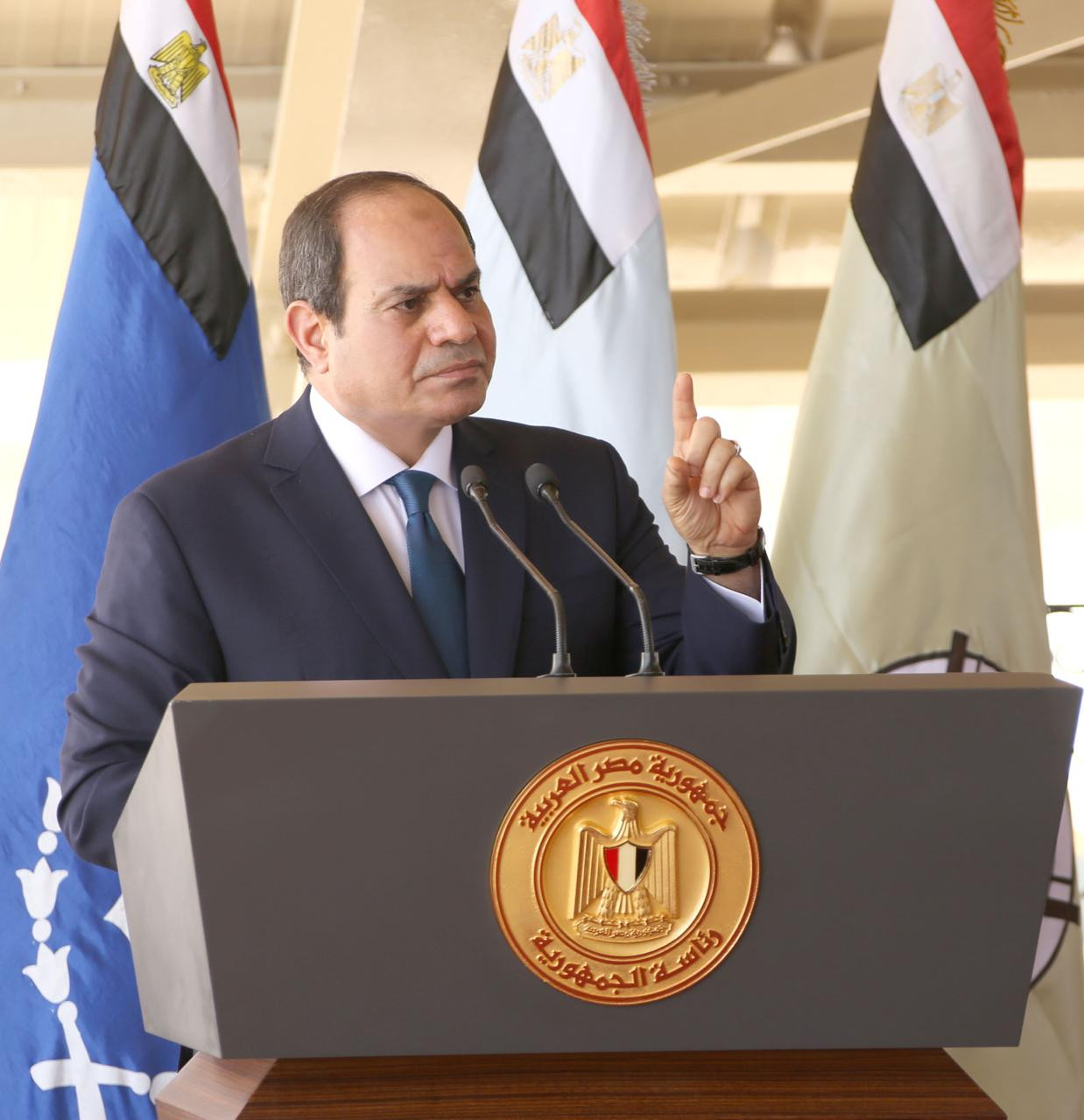 الرئيس السيسى يتفقد اصطفاف عناصر المنطقة الغربية العسكرية