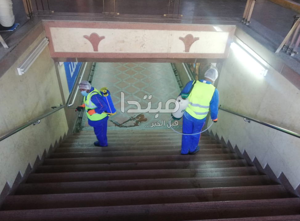 السكك الحديدية تواصل  تعقيم القطارات