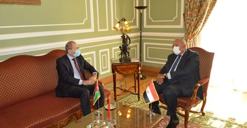 وزير الخارجية يستقبل نظيريه العراقى والأردنى