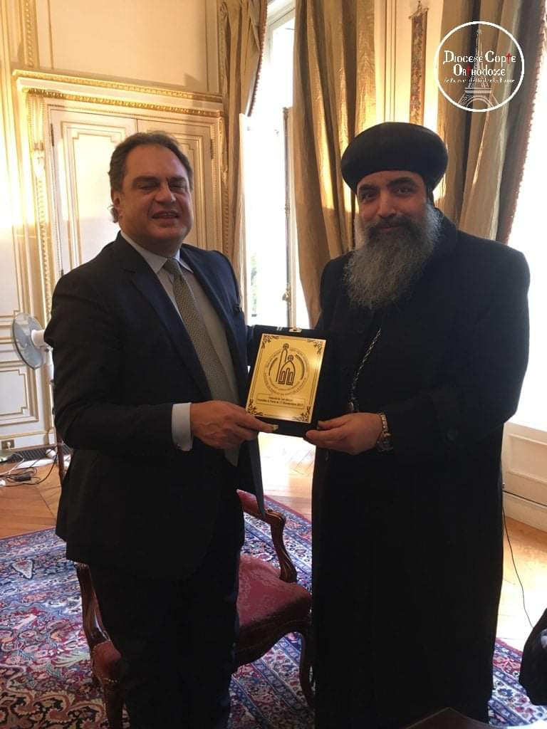 الأنبا مارك والسفير إيهاب بدوى