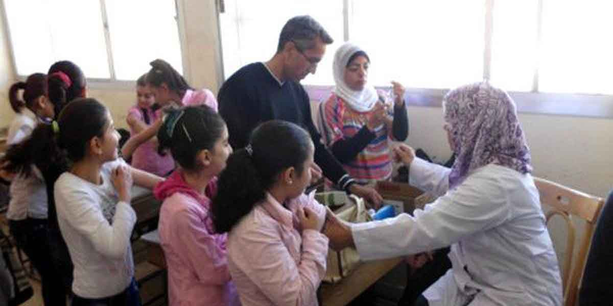 حملة الصحة لتطعيم الأطفال ضد الديدان المعوية