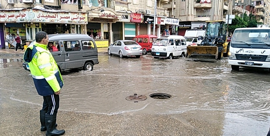 أمطار غزيرة على الإسكندرية
