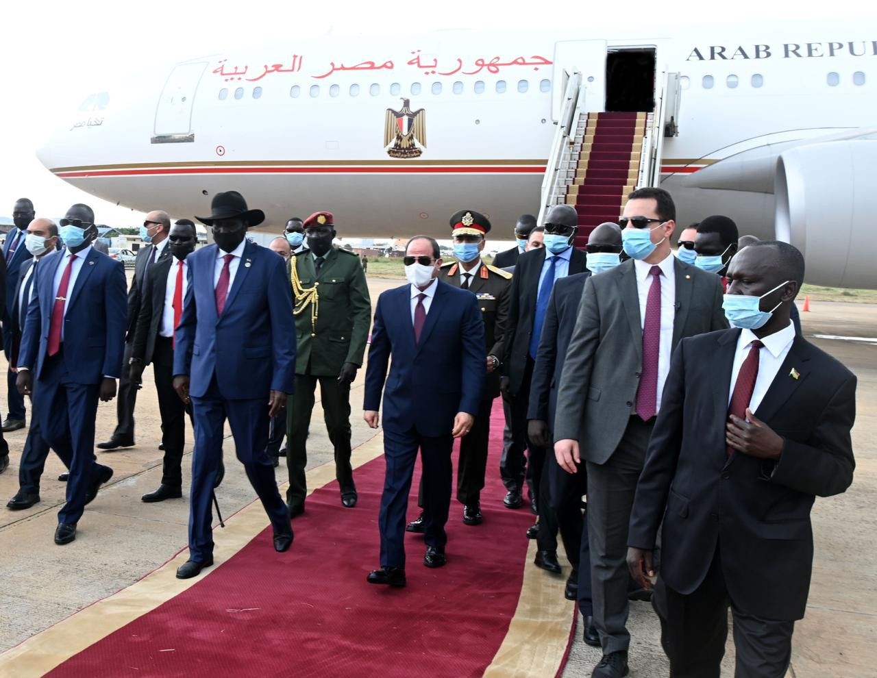 وصول الرئيس السيسى إلى جنوب السودان