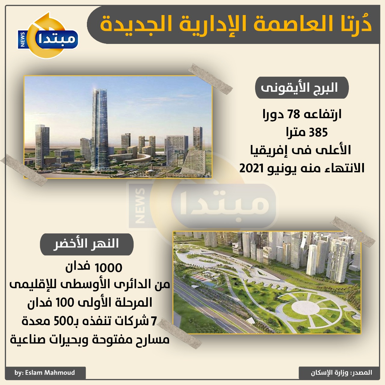 النهر الأخضر والبرج الأيقونى