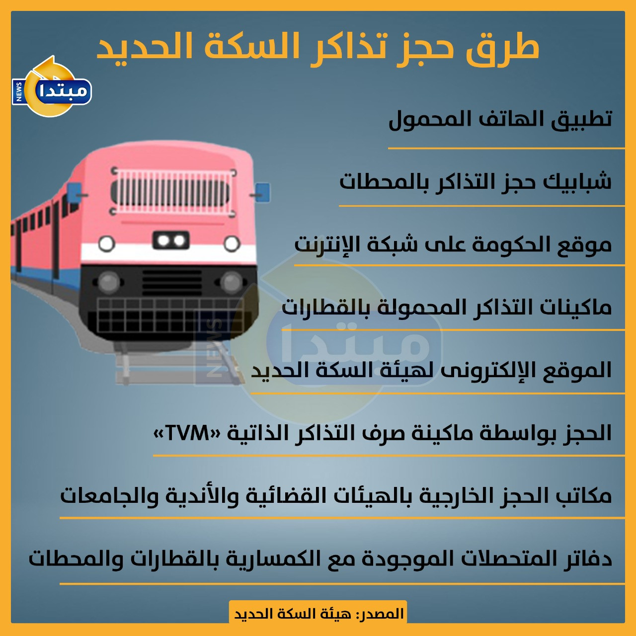 حجز تذاكر السكة الحديد