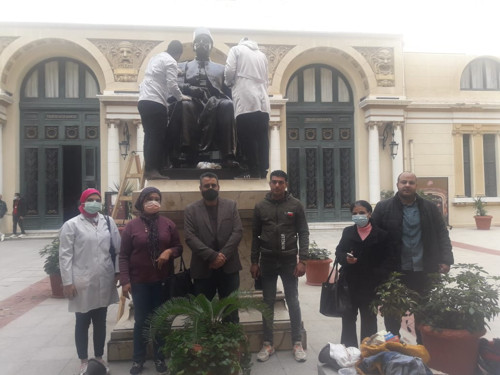 صيانة تماثيل الإسكندرية