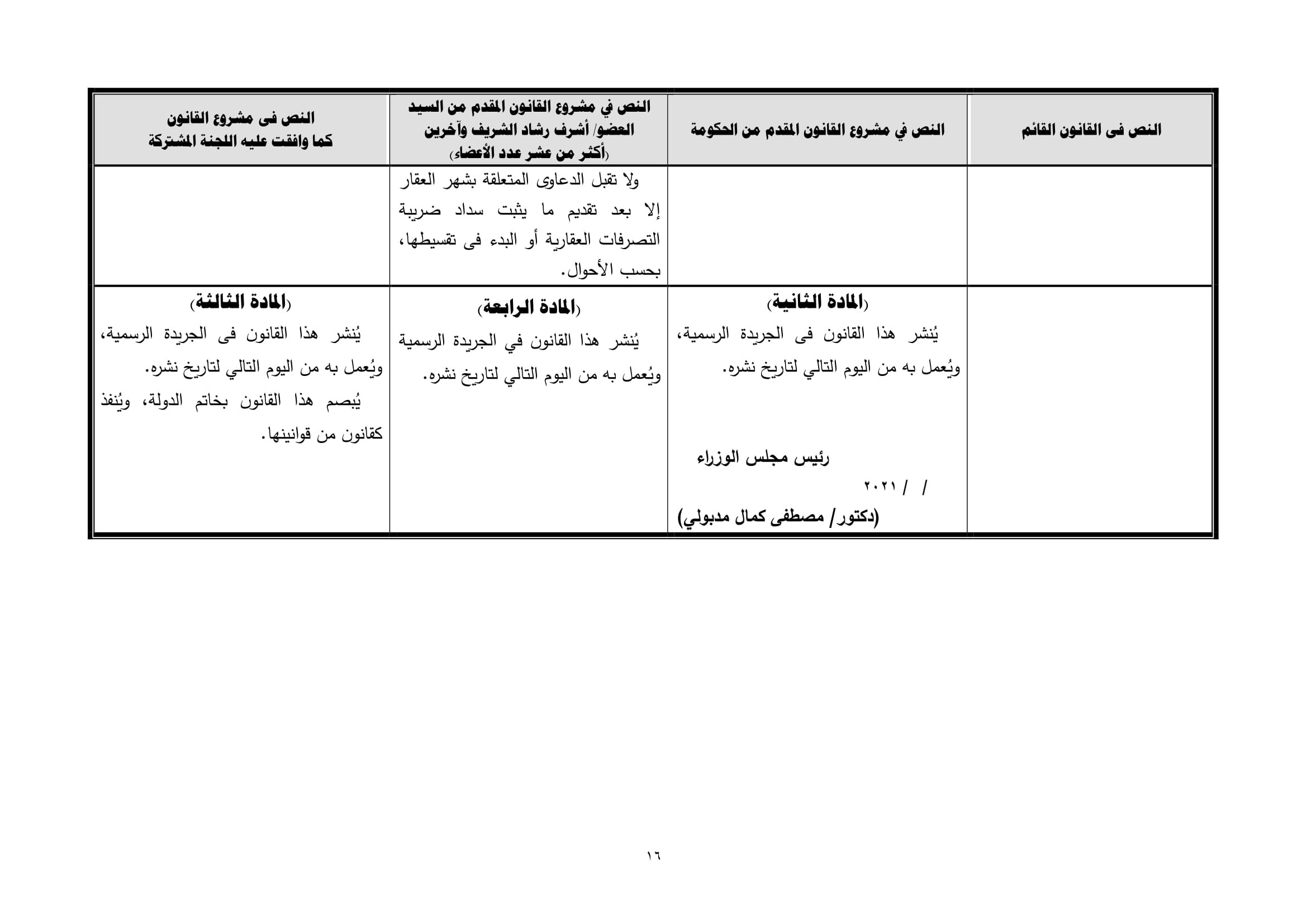 تقرير تشريعية النواب بشأن مشروع قانون الشهر العقارى