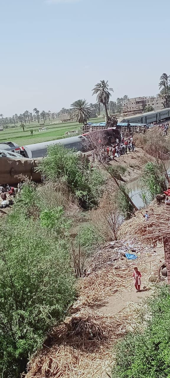 اصطدام قطارين فى سوهاج