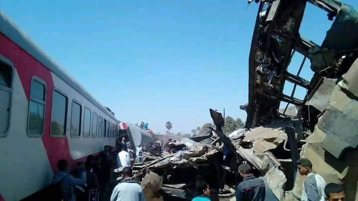 اصطدام قطارين فى سوهاج